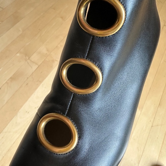 NEW Valentino Brass Eyelet front, side zipper bootie, 40/10  PG1459 - Picture 6 of 8